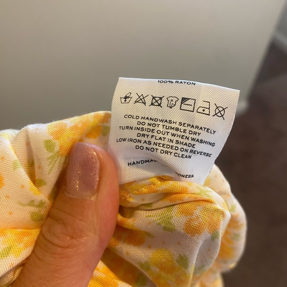 Faithful The Brand Linnie Midi Yellow Floral Dress Puff Sleeve Flowy 6 NEW - Picture 7 of 8